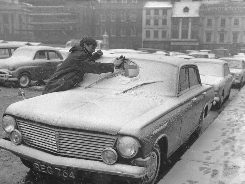 Snow in Northampton Market Square, February 10, 1966