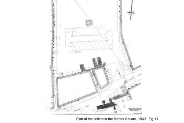 Plan of the cellars in the Market Square, 1939