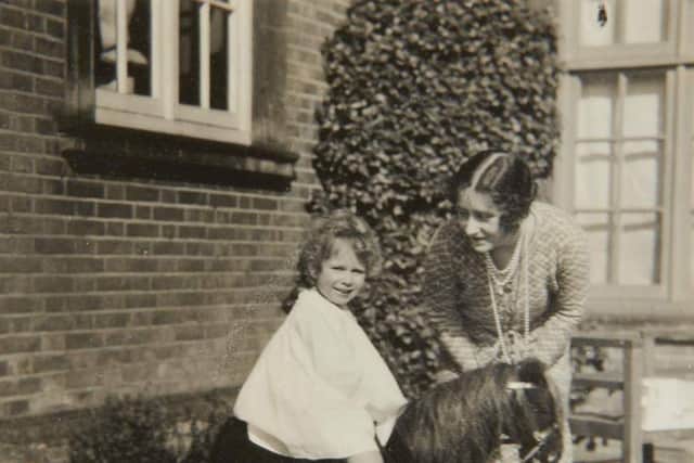 Pictured is Queen Elizabeth II, when she was a Princess, on her pony outside of Naseby Hall - which the school pupils were excited to find out about.