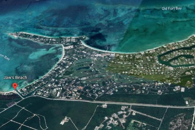 Chongie Entertainment Ltd is registered to Lyford Cay in the Bahamas, which is close to 'Jaw's Beach' (bottom left) where the 1987 classic horror Jaws: The Revenge was filmed