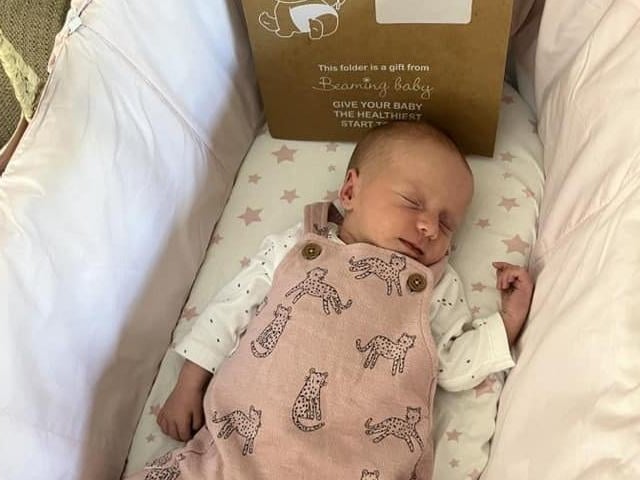 Harper Jane born at 3.25pm on September 3, at Northampton General Hospital, weighing 7lbs 15oz.