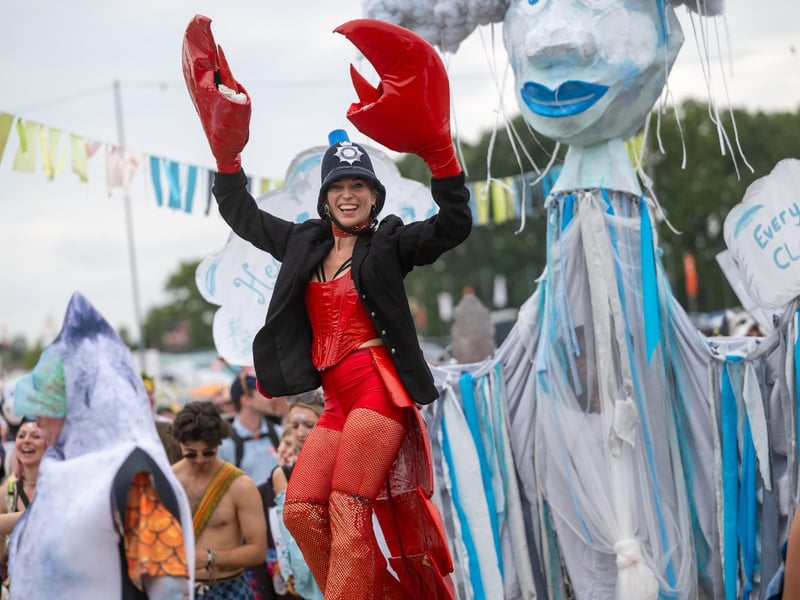 Festival goers taking part in the annual Shambala Carnival. This year’s theme was ‘Pun Intended'. Photo by David Jackson.