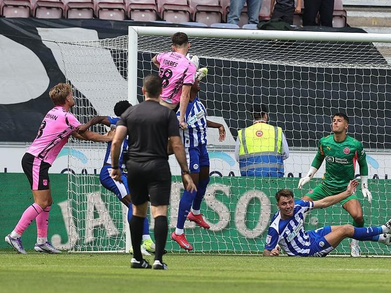 A day of mixed fortunes. Brilliant leap and header to score Town's first goal of the season and give them hope, but there were a few indecisive moments at the back and communication breakdowns with team-mates, though that's something that will naturally improve the more they play together... 5.5