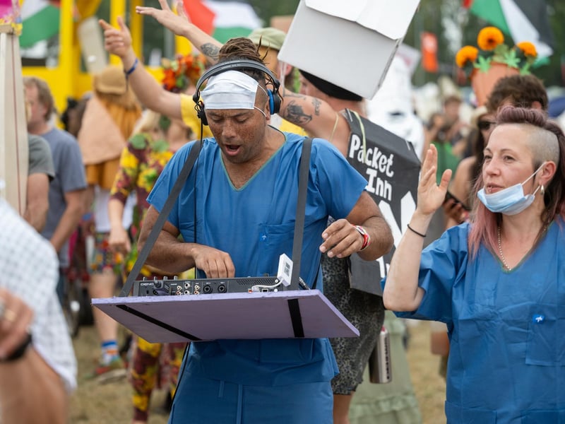 Festival goers taking part in the annual Shambala Carnival. This year’s theme was ‘Pun Intended'. Photo by David Jackson.