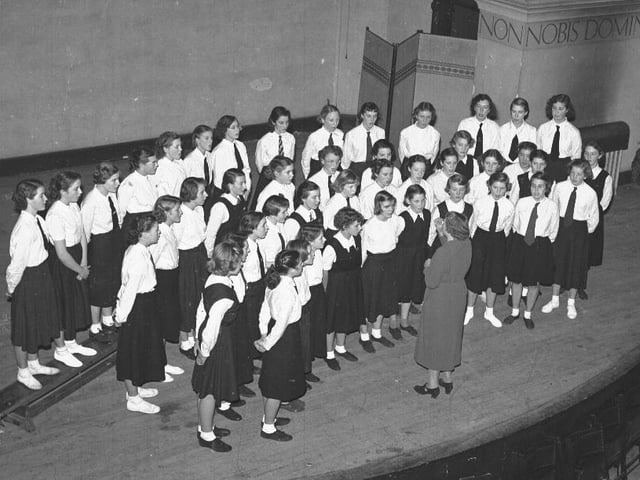 Girls choir on stage at Guildhall