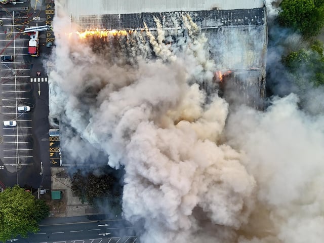 The Chron arrived on the scene as Dunelm staff watched on helplessly from the car park
