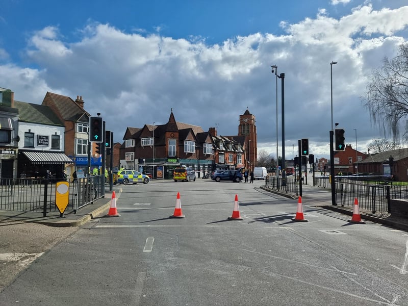 Pictures from the scene at midday. The incident happened at 8.40am today (Monday).