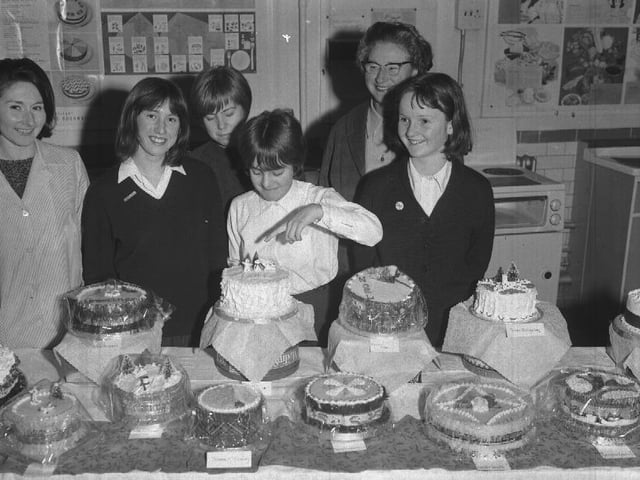 Some of the entrants in a cake baking competition in Northampton in the 1960s