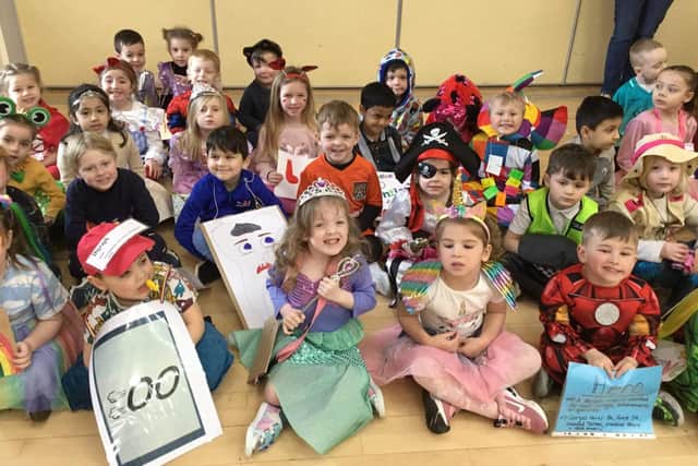 Pupils at Moulton Primary School dress up for World Book Day 