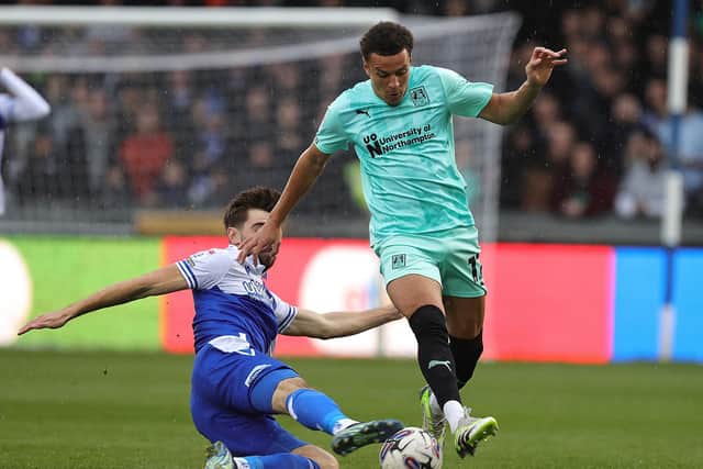 Shaun McWilliams in action against Bristol Rovers.