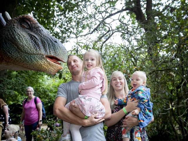 Families had tons of fun with the dinosaurs at Delapre Abbey