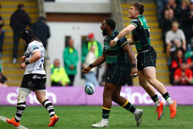 Manny Iyogun was on the scoresheet for Saints against Bristol Bears (photo by Mark Thompson/Getty Images)