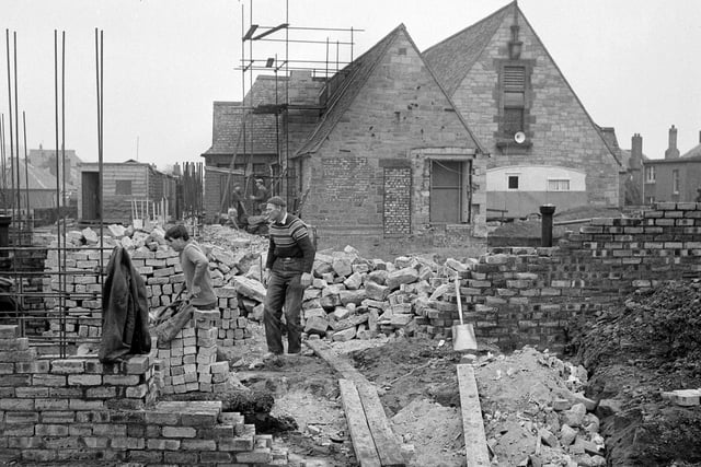 The new Craigsbank Church being built at Corstorphine in February 1964