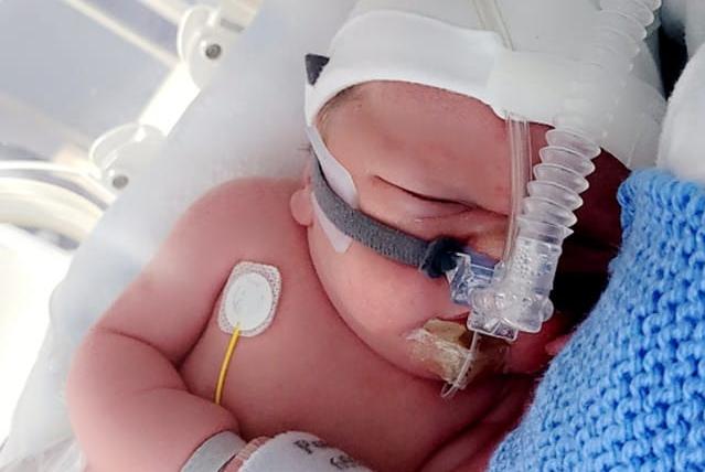 Corey James, born at 35 weeks and five days on January 11, 2023 at 12.29pm via emergency C-section at NGH. He weighed 7lbs 3oz.