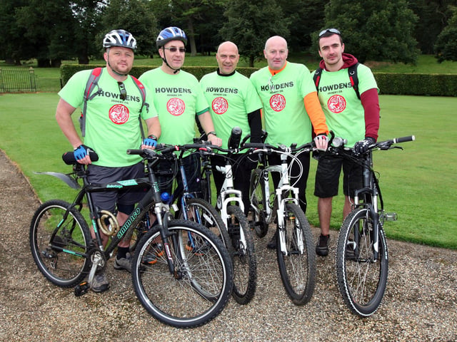 Cycle for Cynthia event takes place on the Althorp Estate with hundreds of riders taking part. Pictured are Ainis Svikis, Dave Mackenzie, Nick Engalnd, Mark Husbands & Agris Redmanis from Team Howden.
