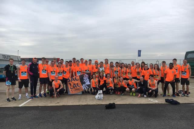 Participants on former half marathon in aid of BacZac His Legacy.