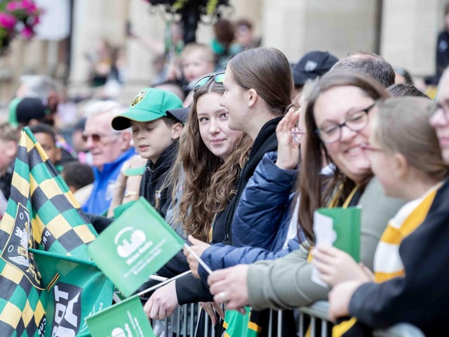 Saints players, coaches and staff celebrated with fans in Northampton town centre on Sunday (June 9) after winning the Gallagher Premiership title at Twickenham on Saturday (June 8).