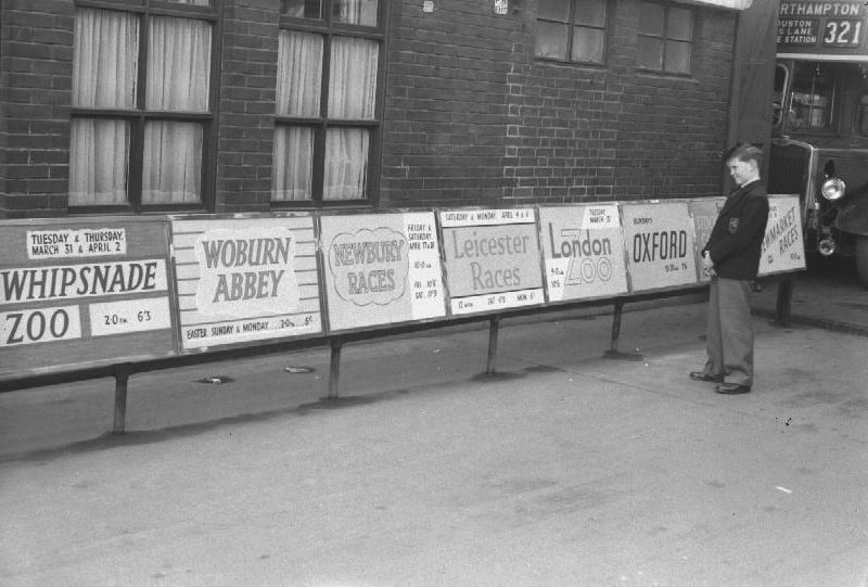 Derngate bus station Easter holidays, March 31, 1959
