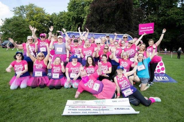 Leanne and her Slimming World team at Race For Life in Northampton last month