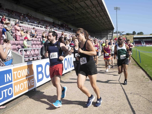 Hundreds of runners took part in the race on Sunday June 25, which started and finished at Sixfields stadium.
