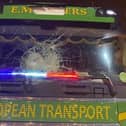 The firm says the lorry was attacked by migrants in Calais