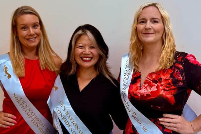 Beth Willett-Byrne (L) and Gemma Young (R) with Dr Audrey Tang a finalist in the Classic Ms division in July this year