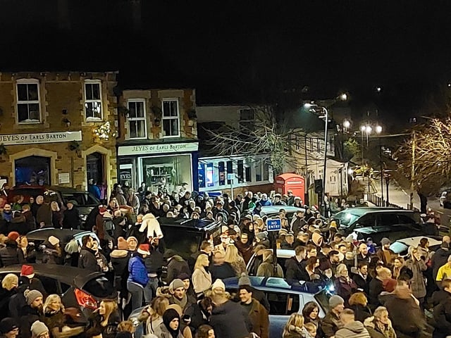 Earls Barton celebrates Christmas Eve in the Square - Jeyes never stood a chance!