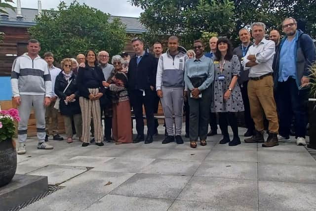 A gathering was held for those involved in the project to celebrate the garden unveiling