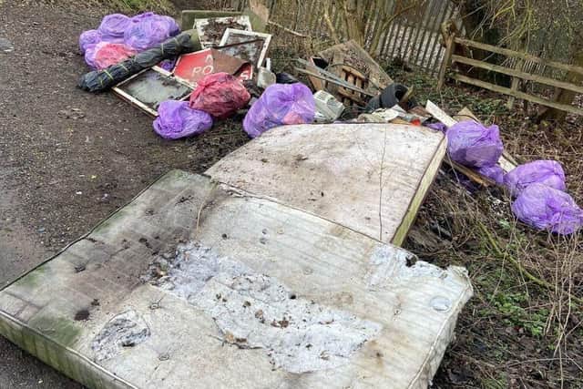 A number of larger items had also been fly tipped, including a mattress and sofa.