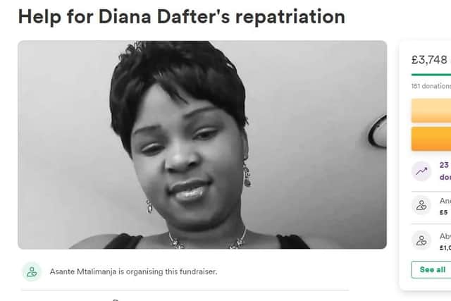 A GoFundMe page has been created to repatriate the body of Diana Dafter