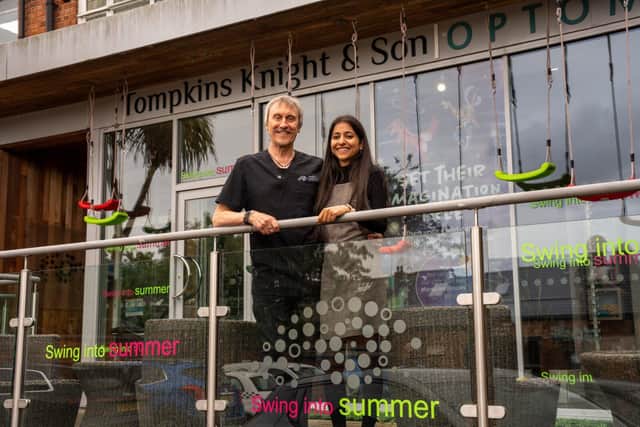 Student Deepika Khali with TK&S director Brian Tompkins