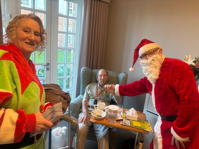 Residents delight at Santa's visit