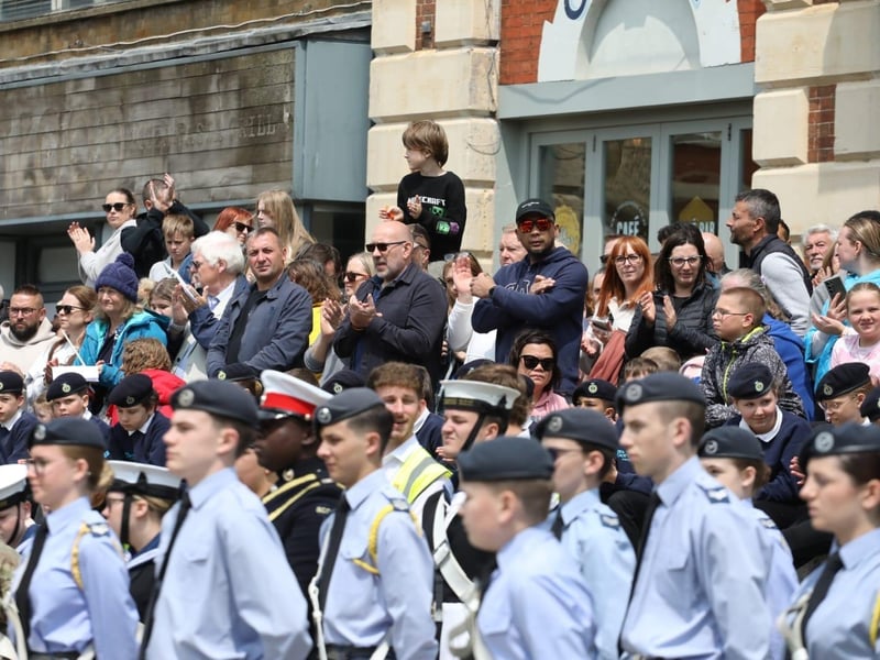 Kettering town centre: crowds line town centre to welcome The Royal Anglian Regiment for Armed Forces Day parade /National World