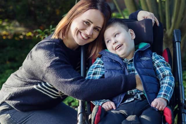 Mum Hayley pictured with Harry Charlesworth.