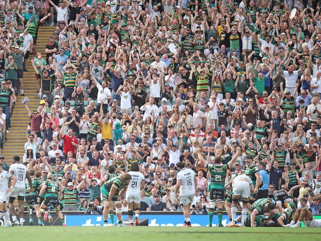 Saints fans at Twickenham on Saturday June 20