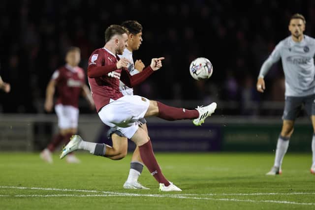Marc Leonard in action on Tuesday.