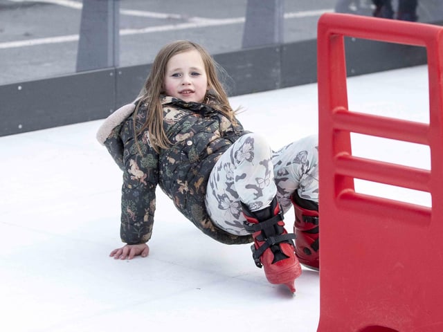 West Northamptonshire Council (WNC) has put on a free ice skating rink at the temporary market, as part of festivities in 2023.