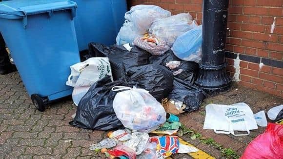 The fly-tipped items were dumped in Kingswell Street, Northampton.