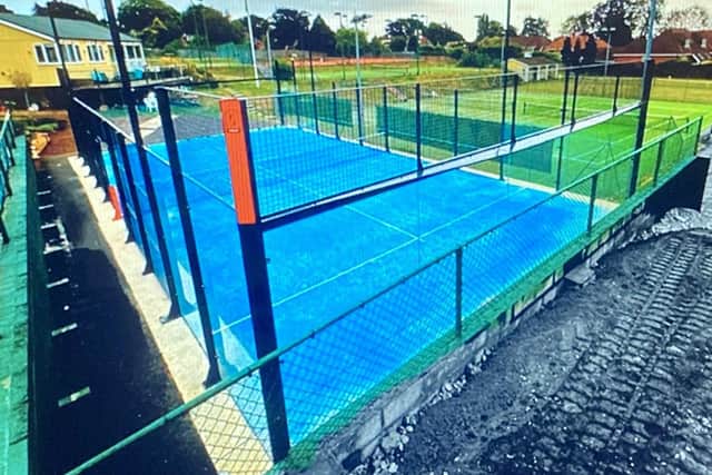 The new padel tennis court at Northampton County Lawn Tennis Club in Weston Favell Village