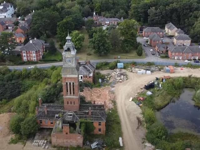 Drone footage over the site in summer 2023
