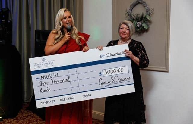 Caroline's 'Christmas glimmer ball' raised £3,000 for abuse charity Eve. Photo: Abby Cohen.