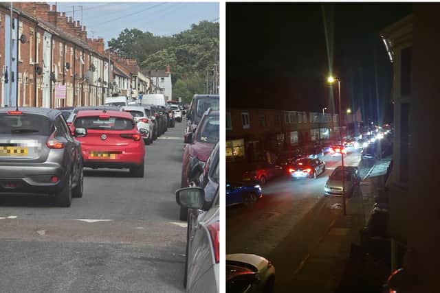 Pictures of traffic chaos throughout the course of the day and night in Far Cotton