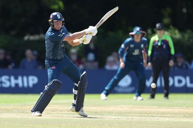 Gus MIller hits a boundary for the Steelbacks (Photo by Warren Little/Getty Images)
