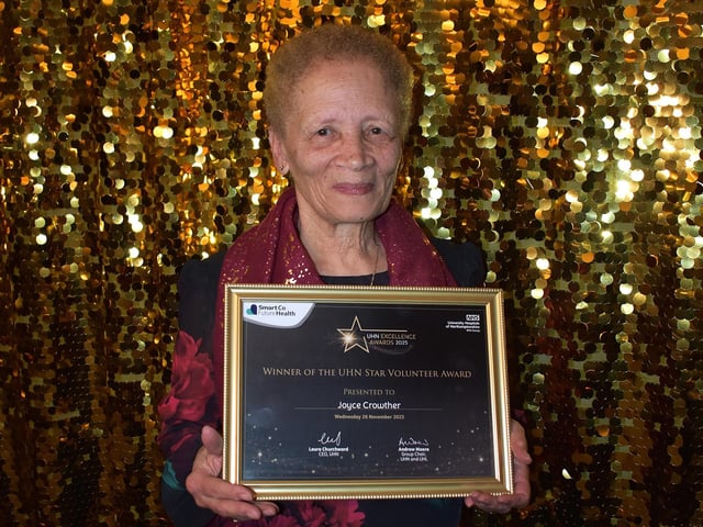Volunteer Joyce Crowther won the UHN Star Volunteer of the Year Award.