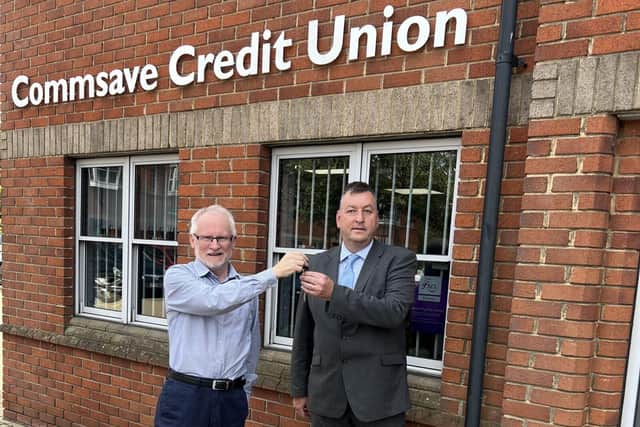 Dominic Masterson (right) is welcomed to Commsave as the new CEO