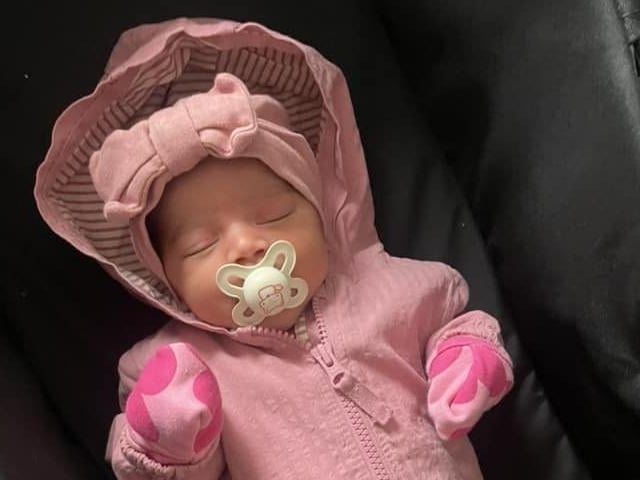 Malaya Rose born at 12.44pm on September 25 at Northampton General Hospital, weighing 8lbs 4oz.