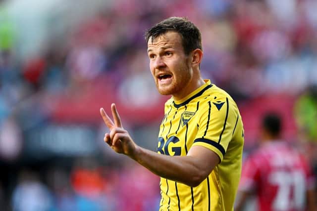 Jordan Thorniley in action for Oxford United during a Carabao Cup first round tie against Bristol City. (Photo by Dan Mullan/Getty Images)