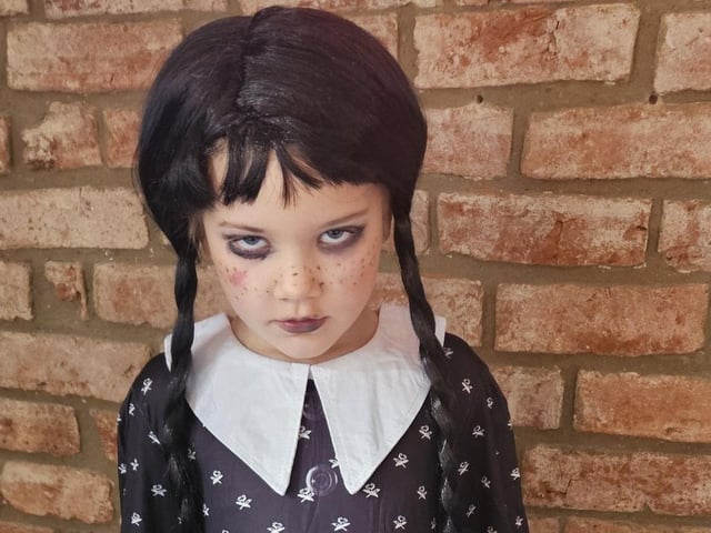 Ava, aged four, as Wednesday Adams.
