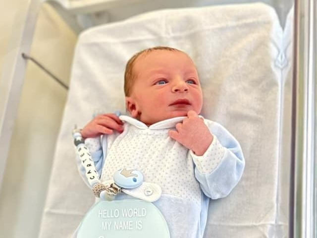 Carter Axten born May 5 at 12.29am, at Northampton General Hospital, weighing 7lbs 7oz.