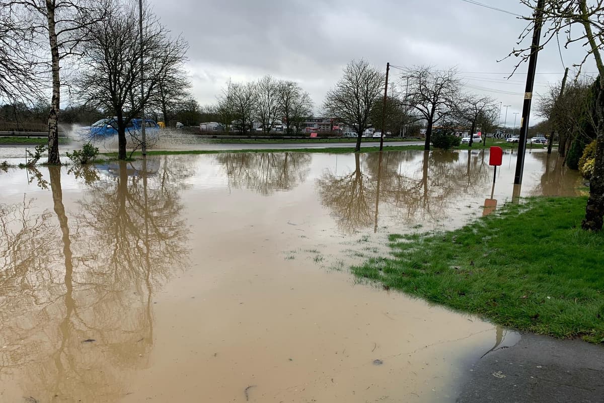 Hundreds of motorists affected after major road going into Northampton floods for the 'third time in seven weeks' 